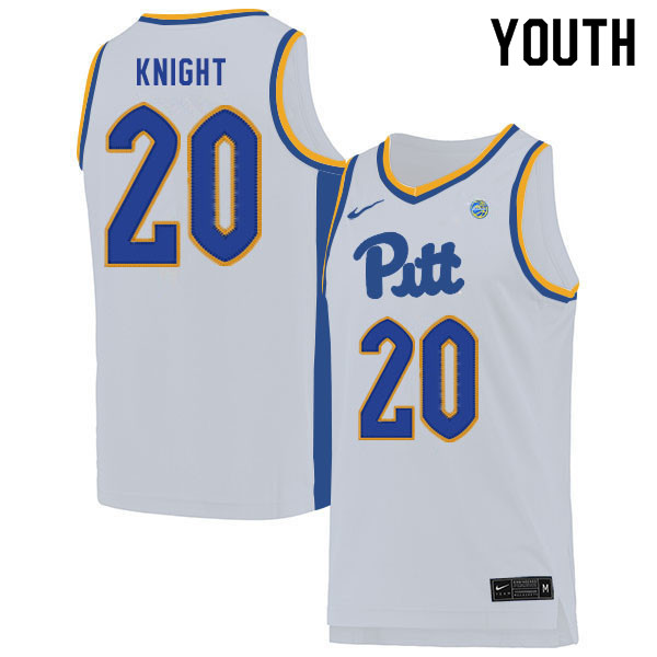 Youth #20 Brandin Knight Pitt Panthers College Basketball Jerseys Sale-White